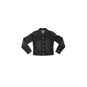 VENUS Black Denim Jacket Button Front Cotton Stretch Classic Casual Outdoor S